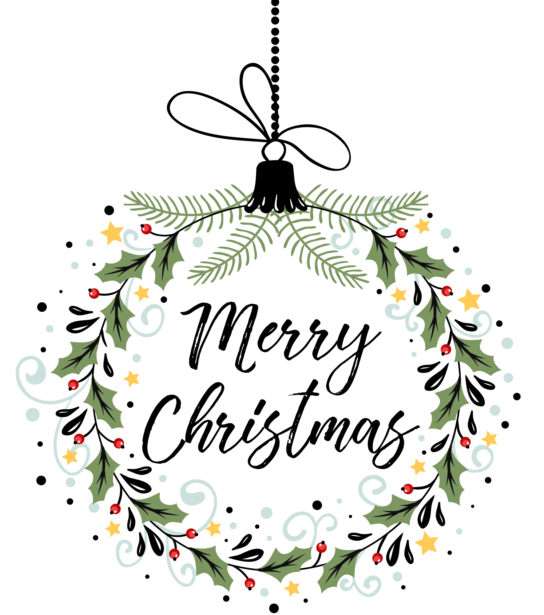 Preview for Christmas-wreath-illustration-sticker-f544e