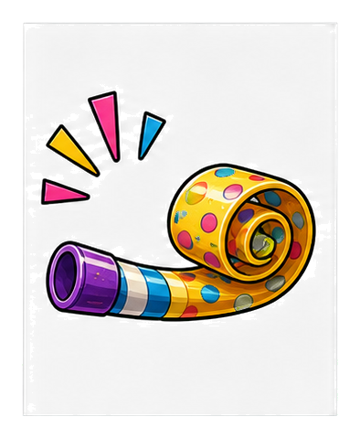 Preview for Party Horn Sticker Graphic