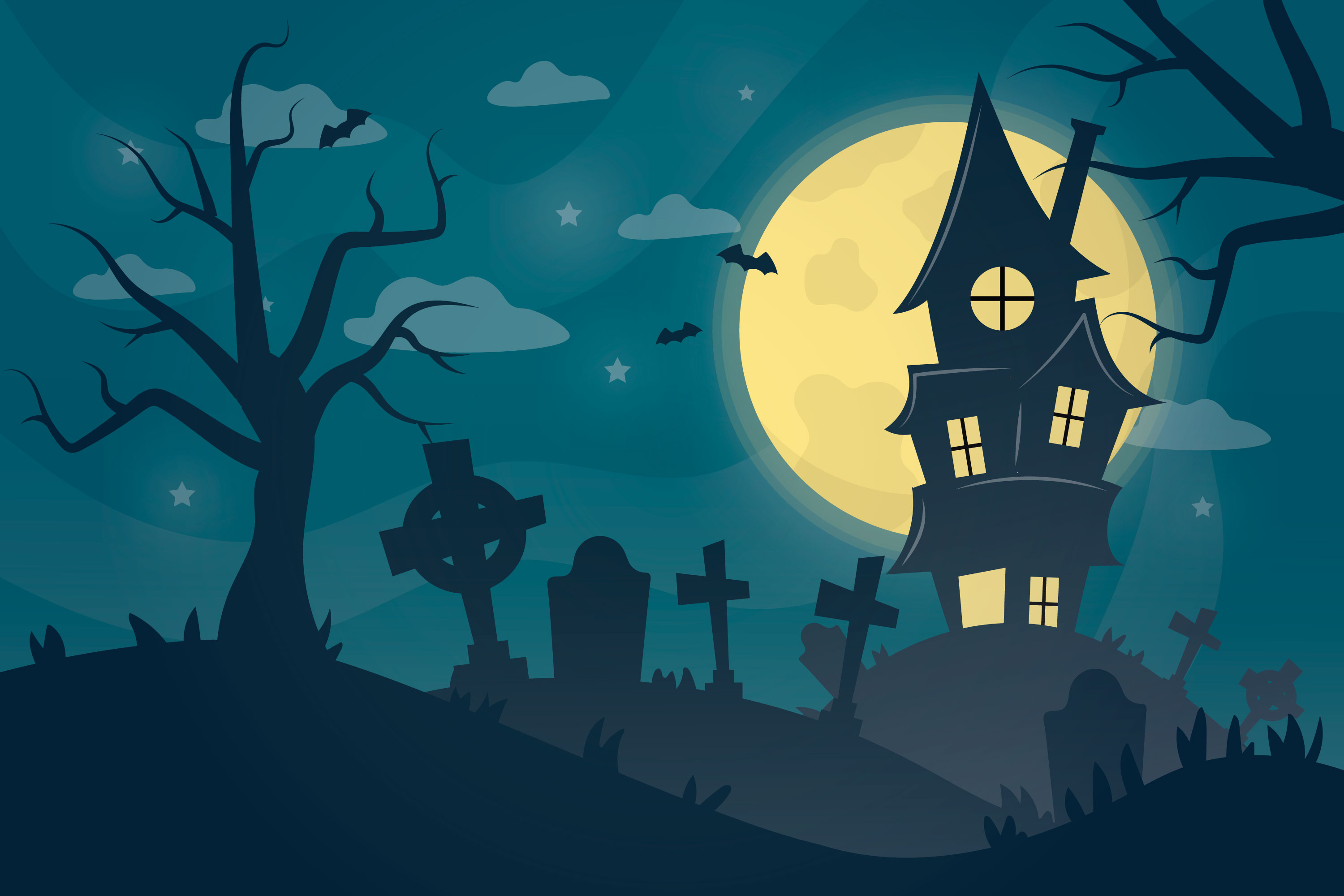 Preview for Haunted-mansion-at-night-halloween-background-1d741