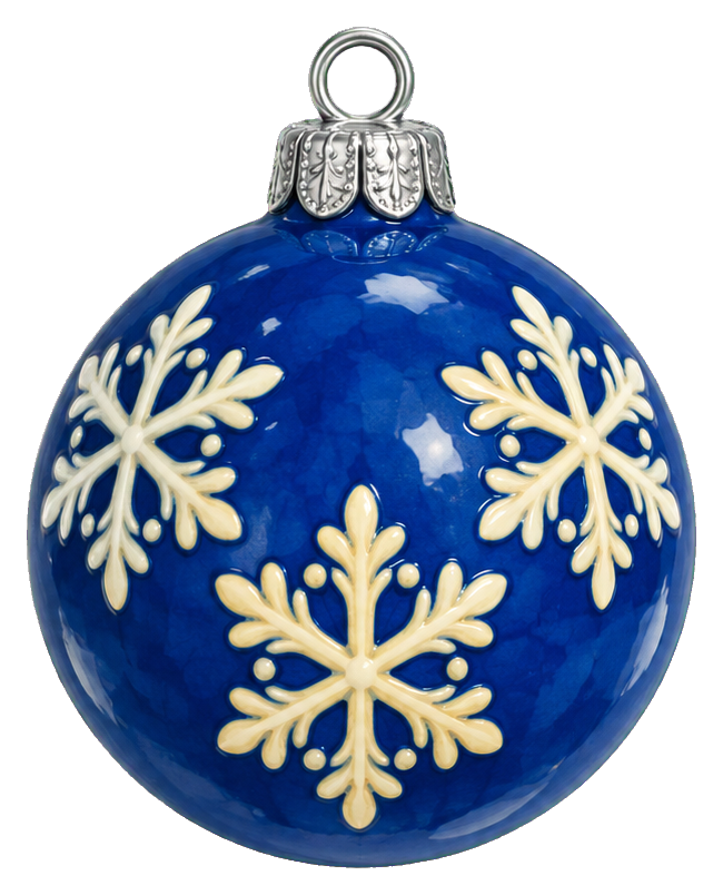 Preview for Cobalt Snow Pattern Christmas Ornament