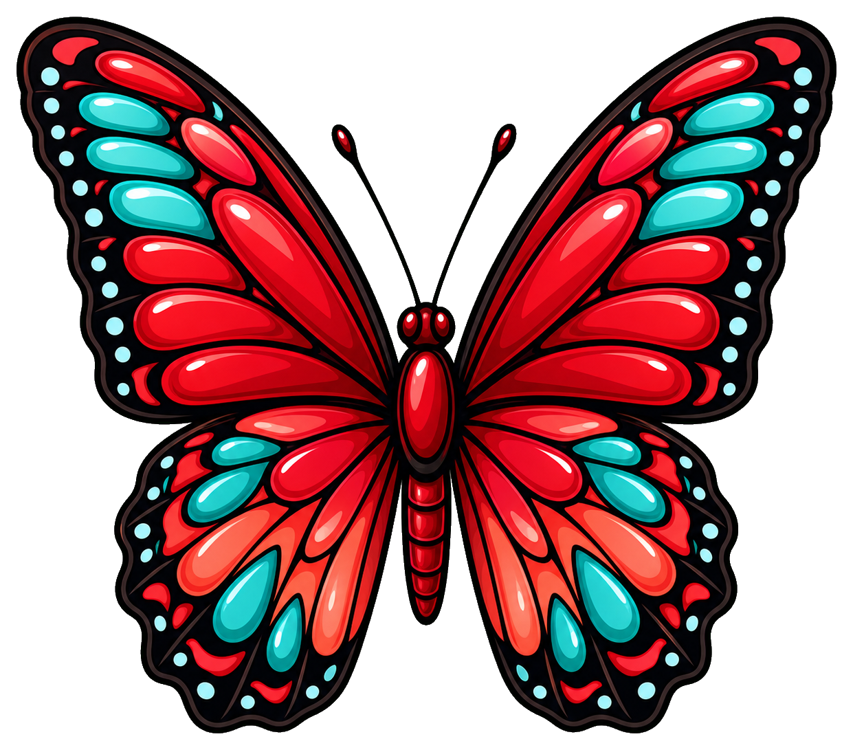 Preview for Ruby Turquoise Firewing Butterfly Sticker