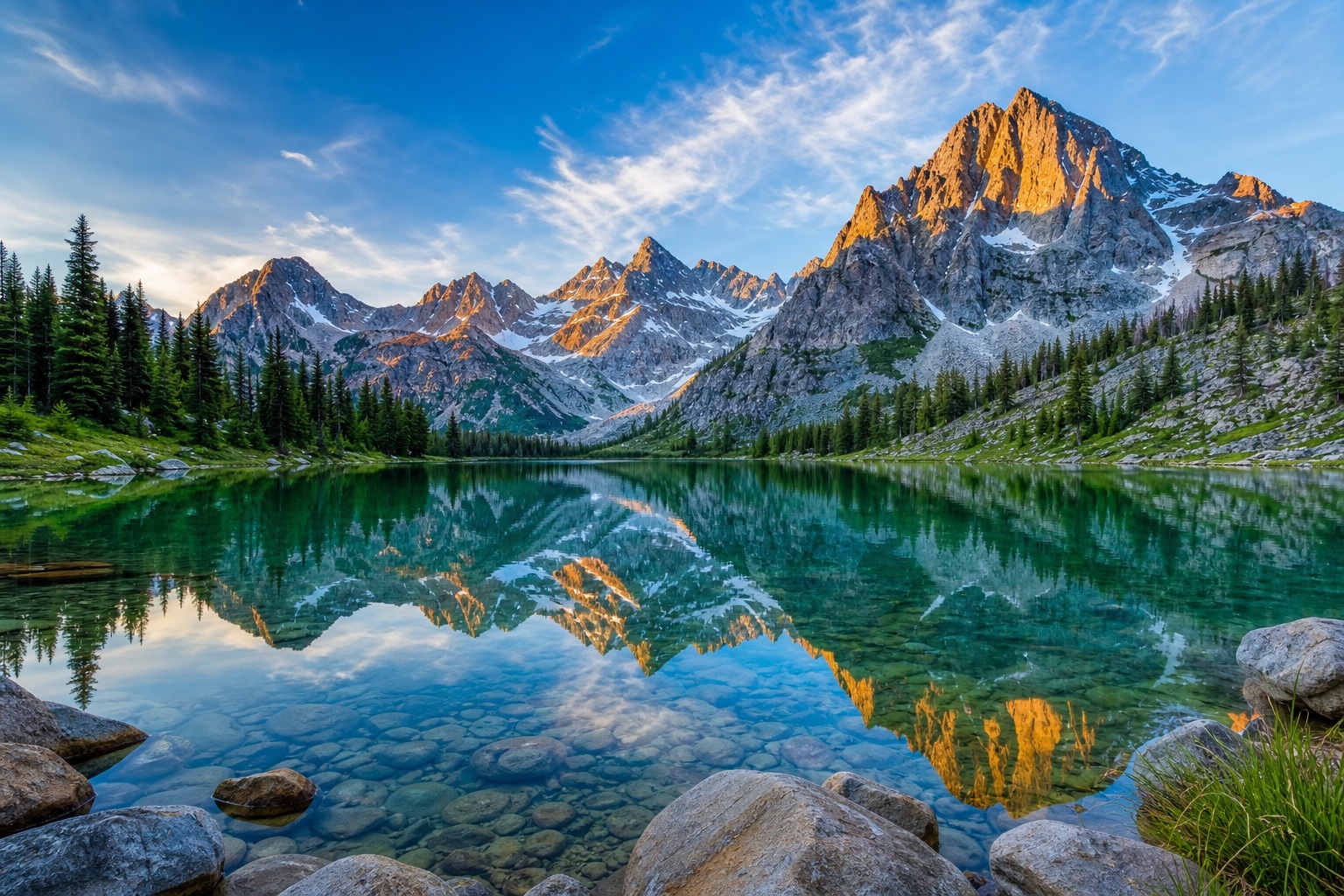 Preview for Alpine Lake Mountains Stock Background
