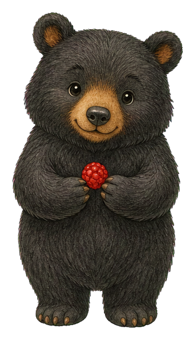 Preview for Black Bear Holding Berry Sticker