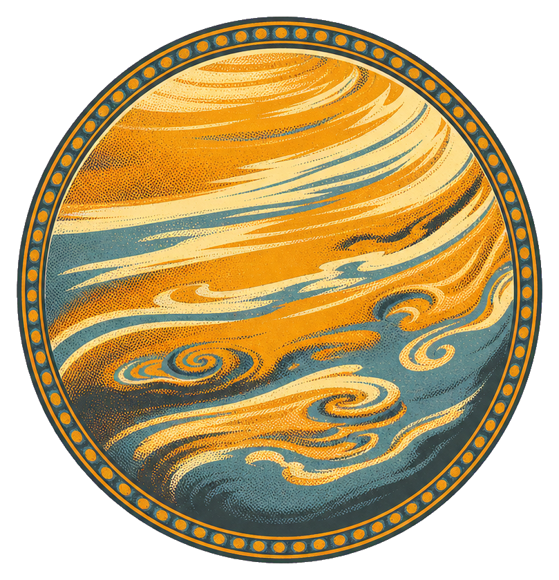Preview for Retro Venus Planet Sticker