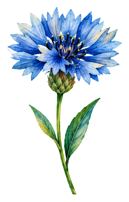 Preview for Watercolor Wildflowers Blue Cornflower