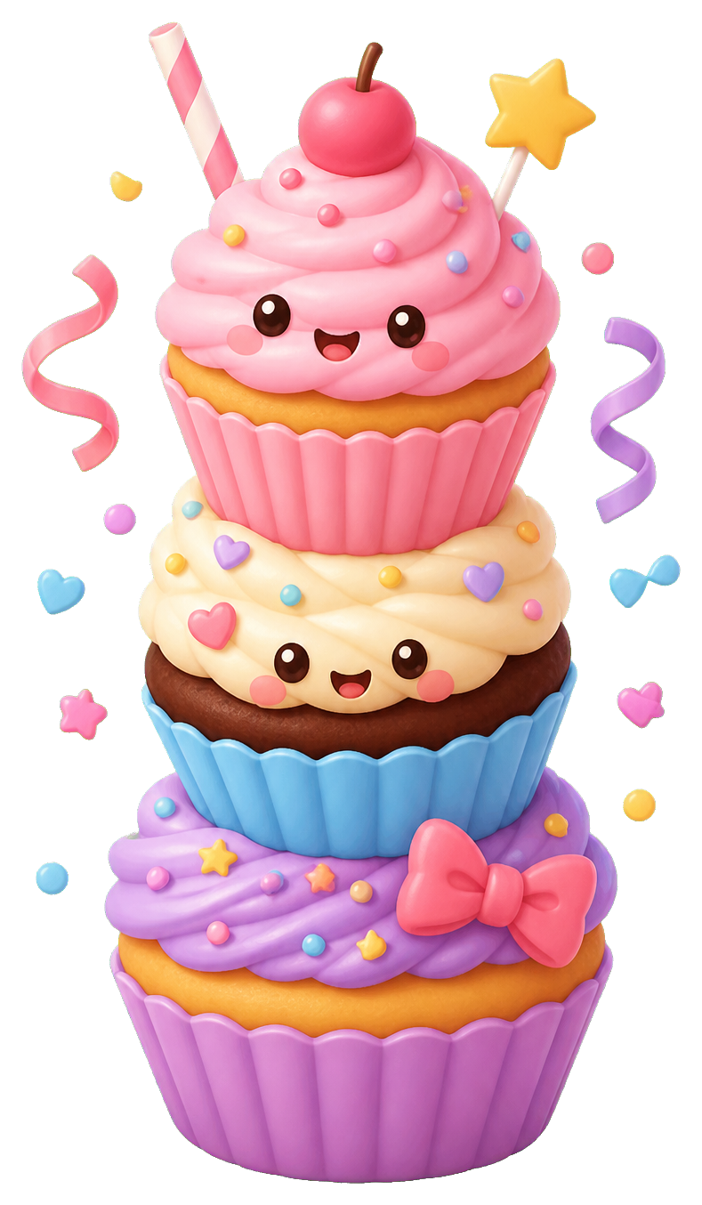Preview for Cupcake Stack Sticker For Party Designs