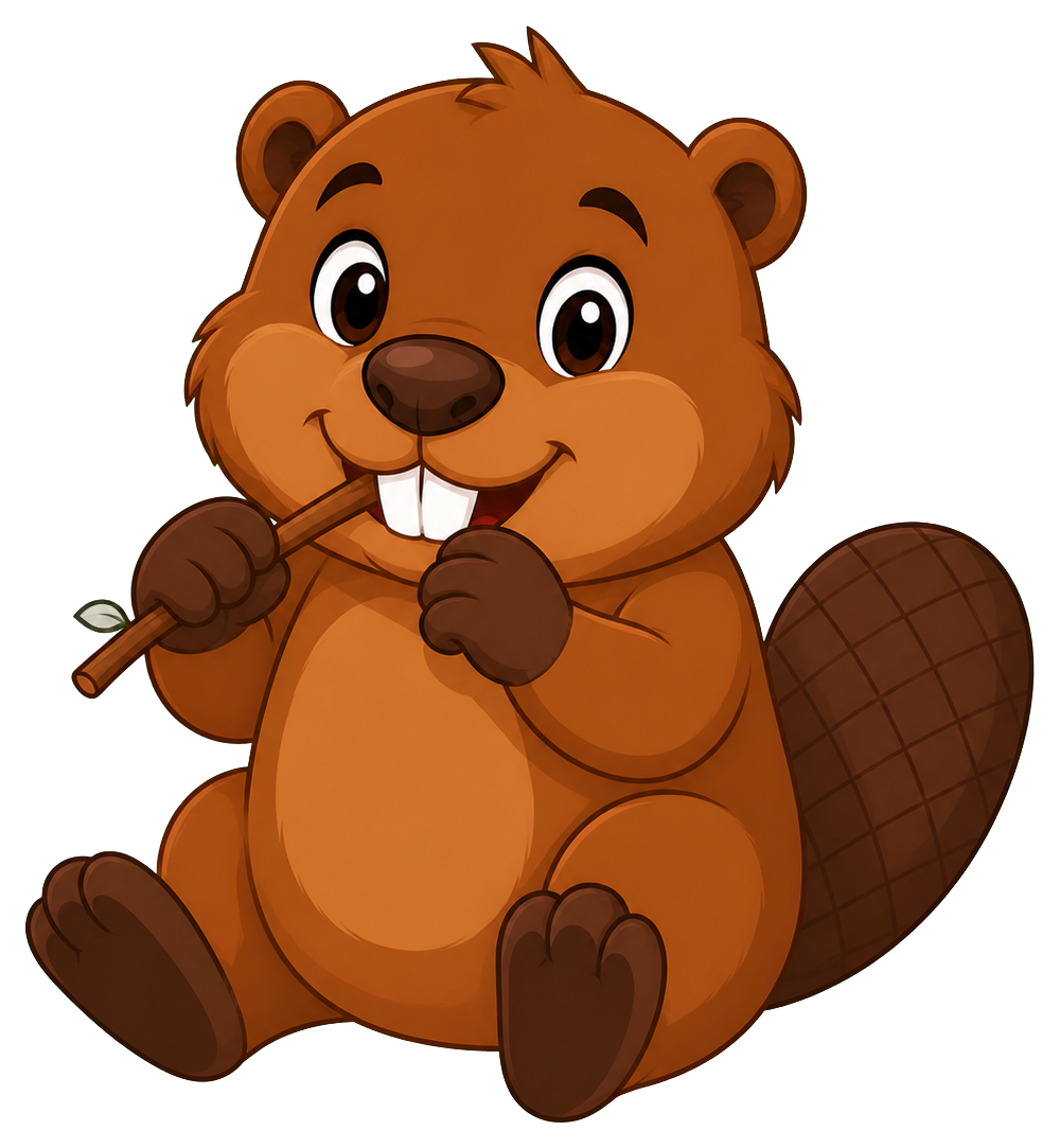 Preview for Beaver Chewing Twig Sticker