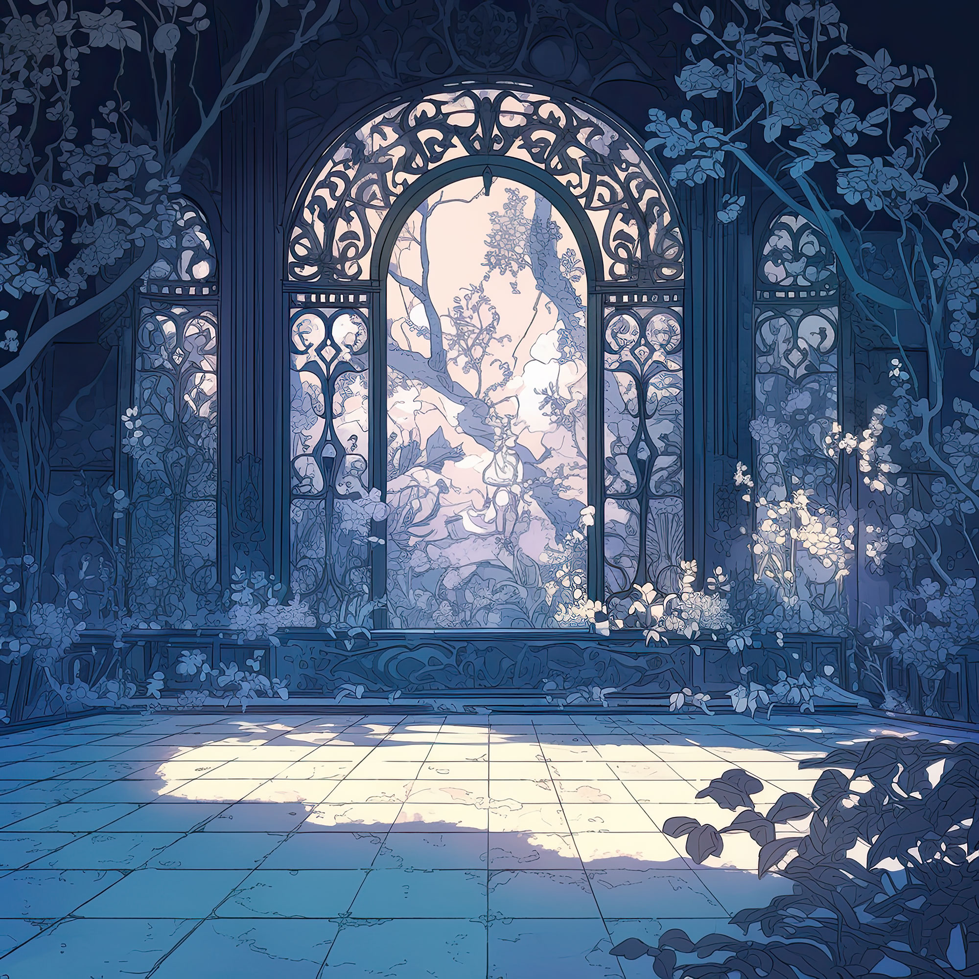 Preview for Mystical-garden-portal-art-spooky-backdrop-background-2c47b