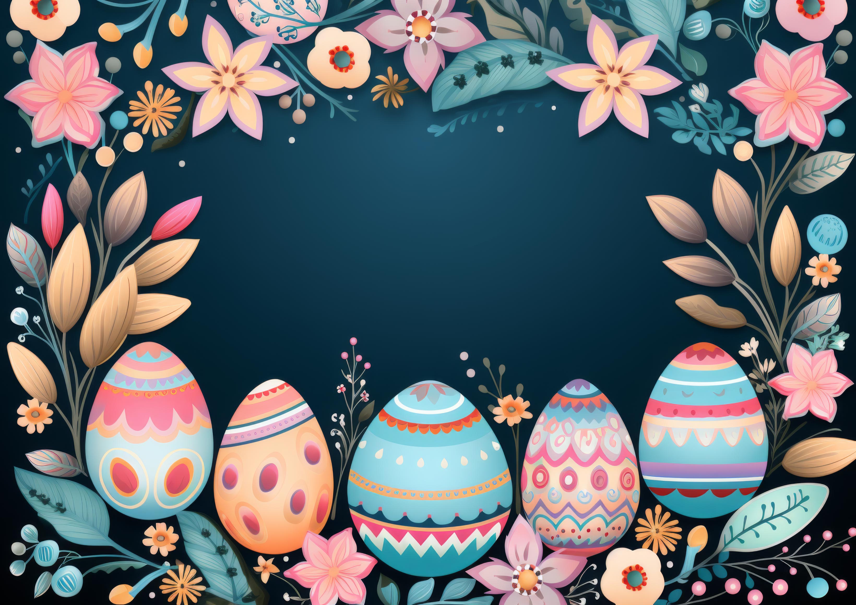 Preview for Easter-egg-floral-frame-background-54e5b