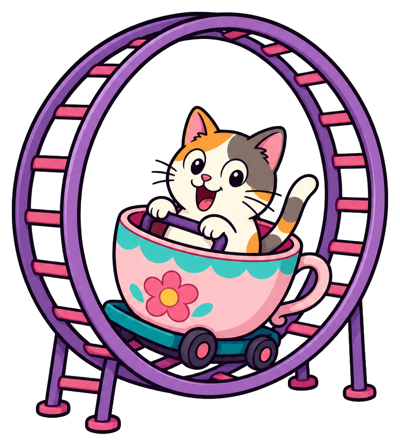 Preview for Cat Teacup Rollercoaster Sticker