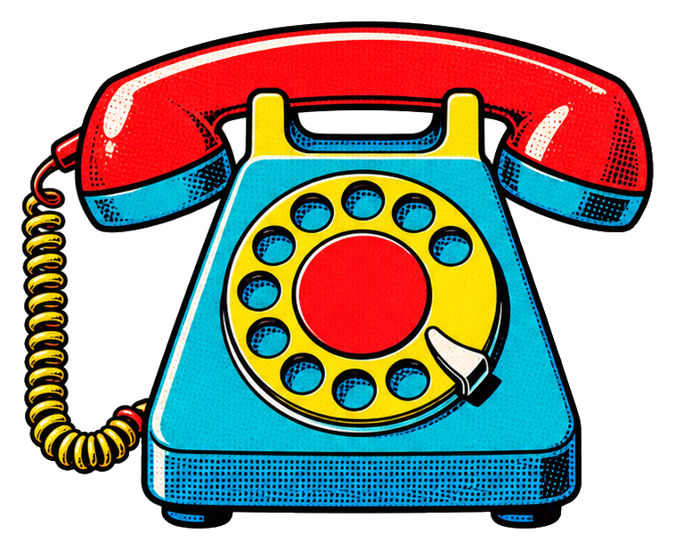 Preview for Halftone Rotary Phone Sticker
