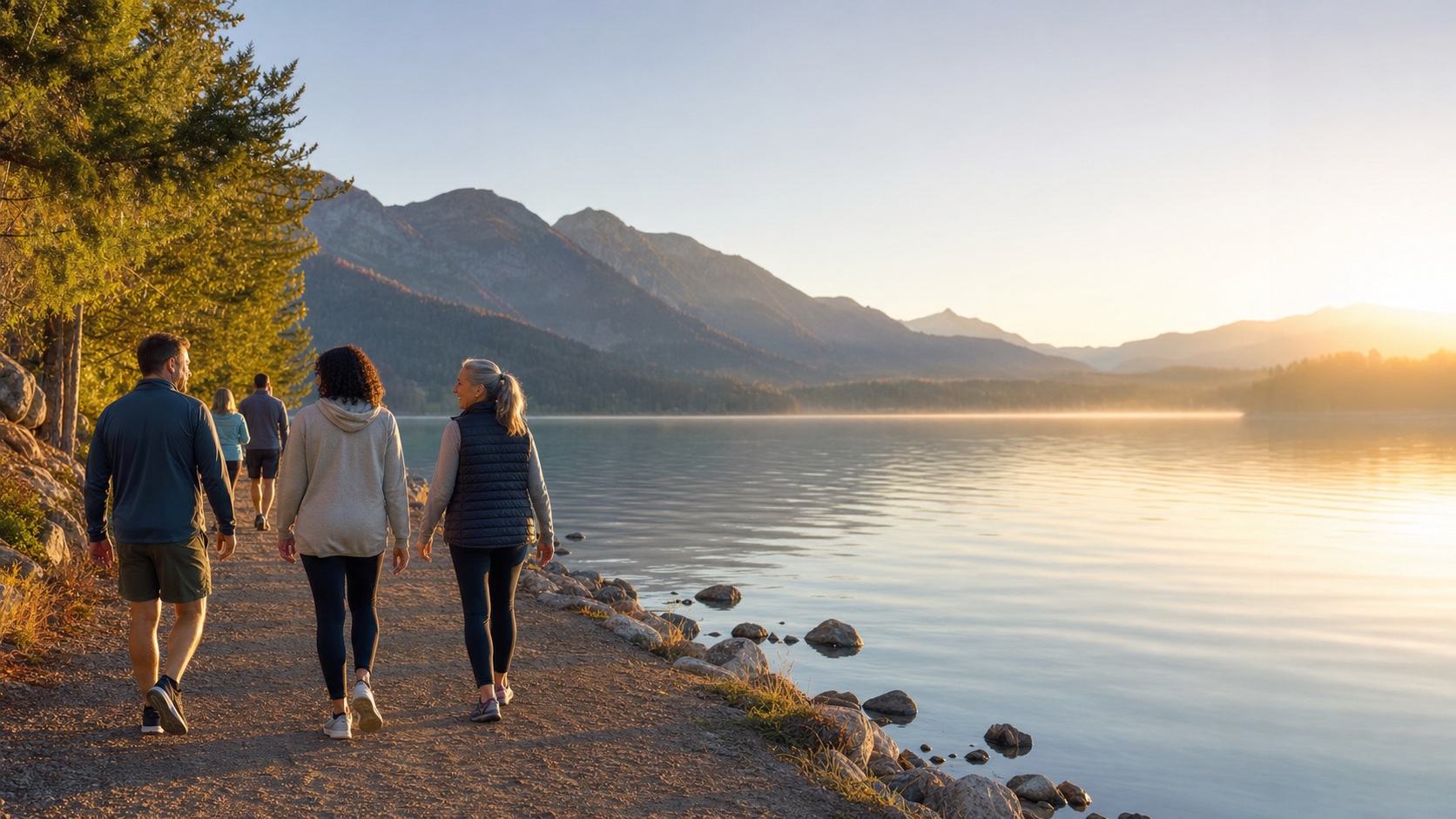 Preview for Lakeside Walk Sunset Background