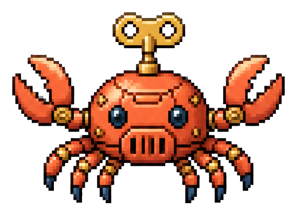 Preview for Coral Clockwork Crab Sprite Sticker