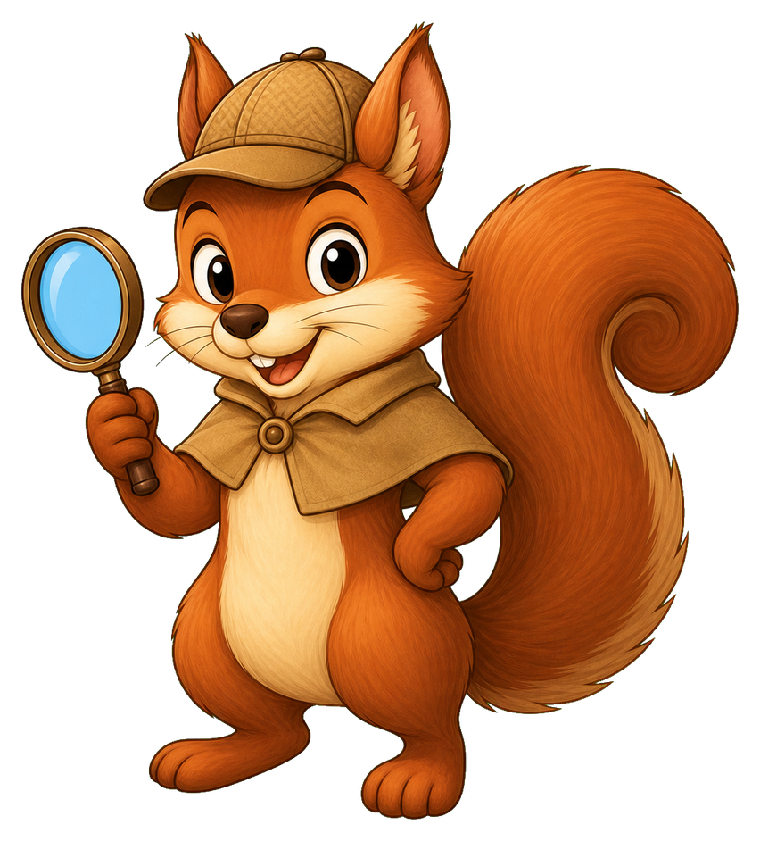 Preview for Cute Squirrel Sticker In Detective Style