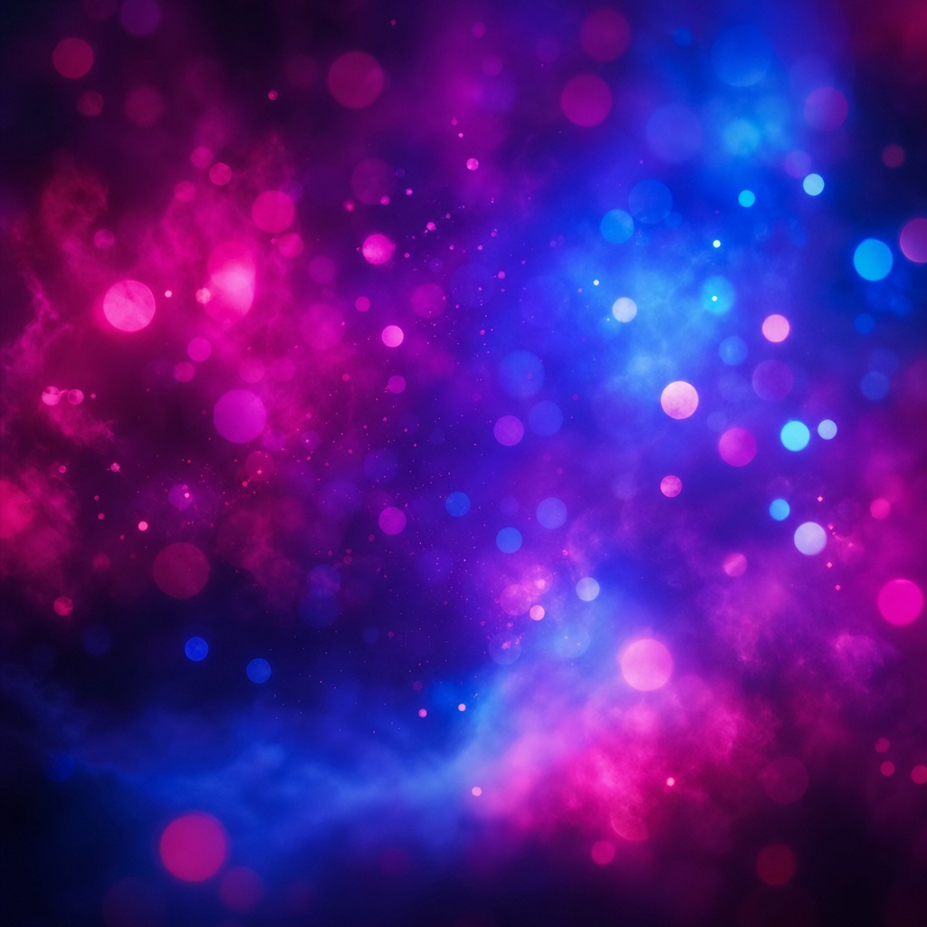 Magenta and blue bokeh lights with a soft glowing abstract haze