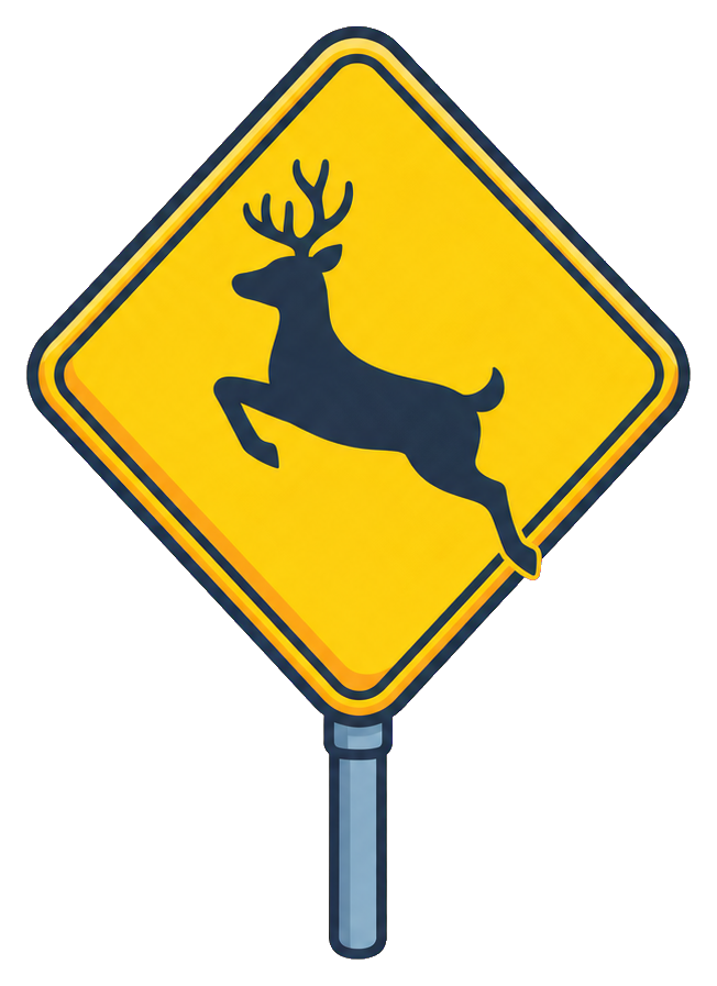 Preview for Deer Crossing Sign Sticker
