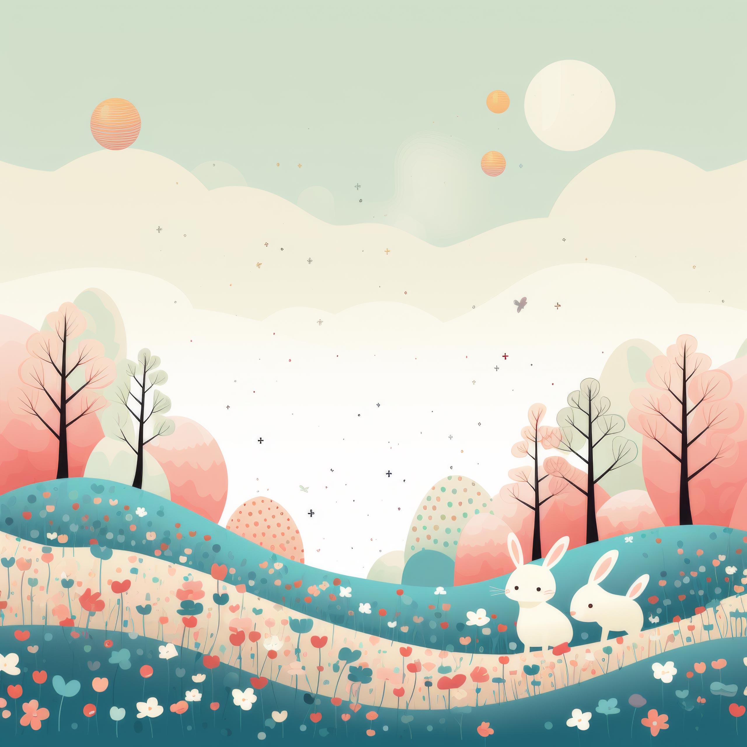 Preview for Easter-bunny-landscape-illustration-background-0b80f