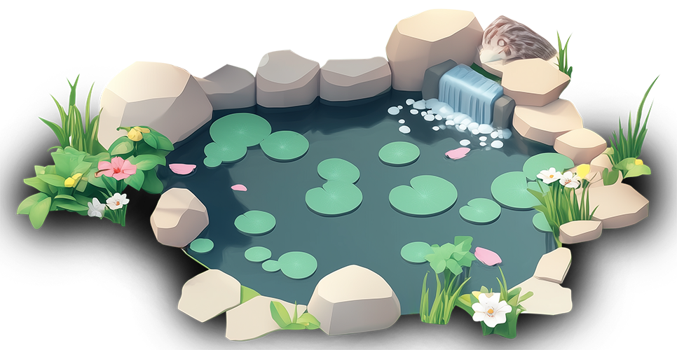 Preview for Serene-pond-design-fence-sticker-6dc18