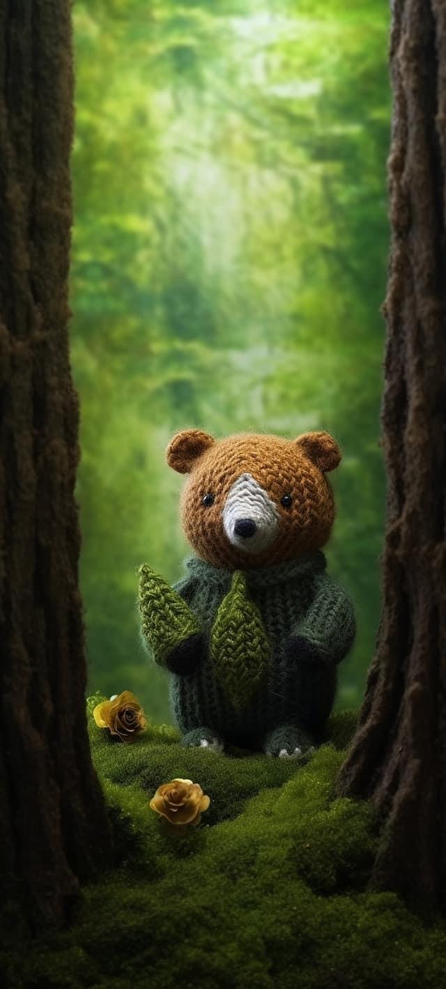 Preview for Knitted-teddy-bear-forest-crochet-critters-background-09805