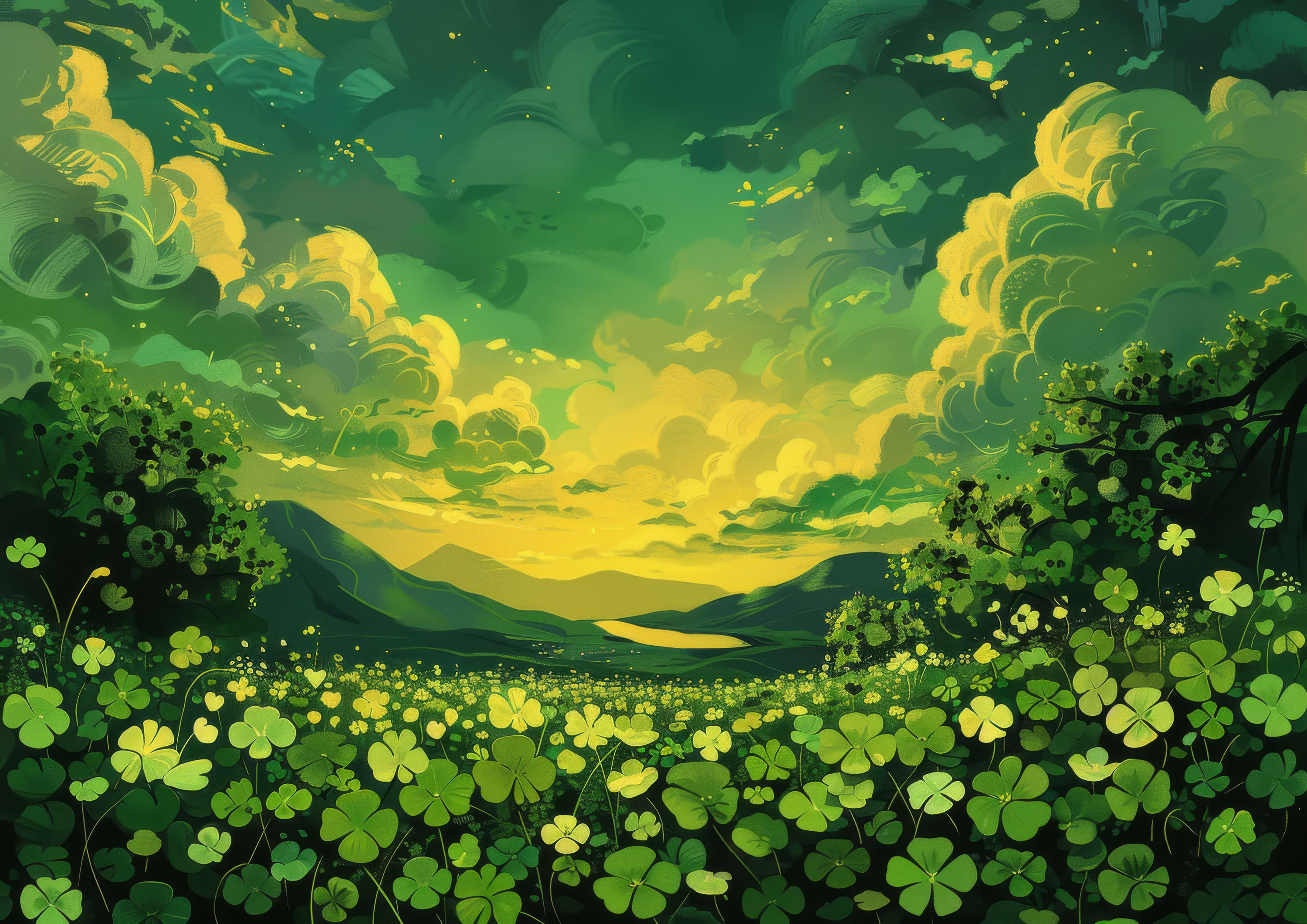 Preview for Serene-green-landscape-st-patricks-background-d24f3