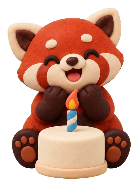 Preview for Clay Red Panda Birthday Cake