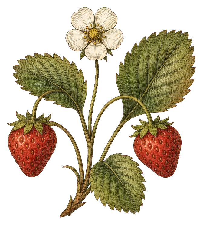 Preview for Strawberry Plant Botanical Sticker