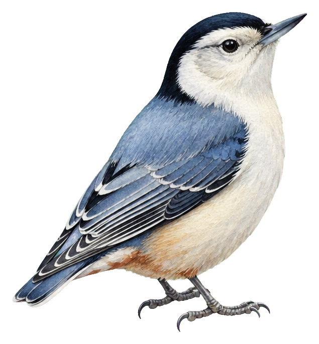 Preview for Nuthatch Watercolor Bird Sticker