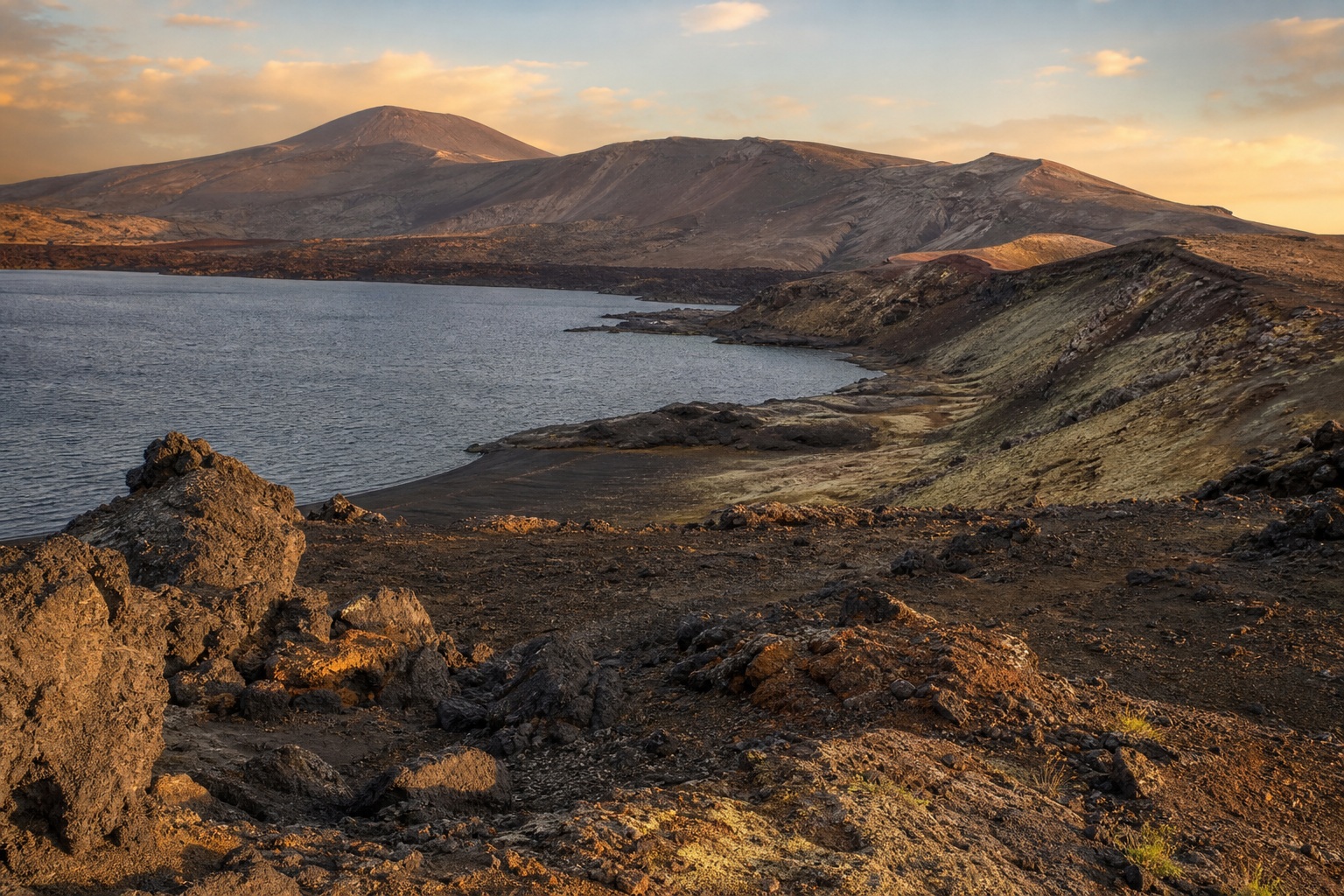 Preview for Golden Caldera Lake Shore Background