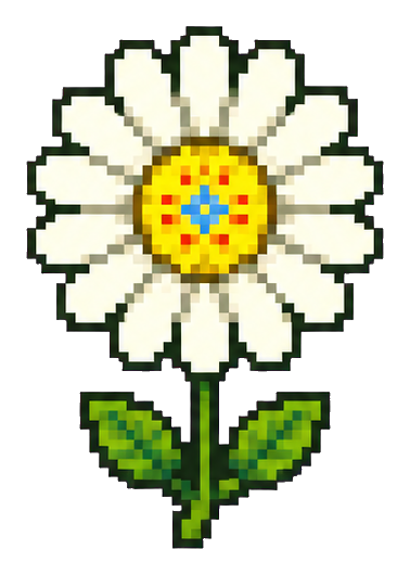 Preview for Pixel Art White Daisy Sticker