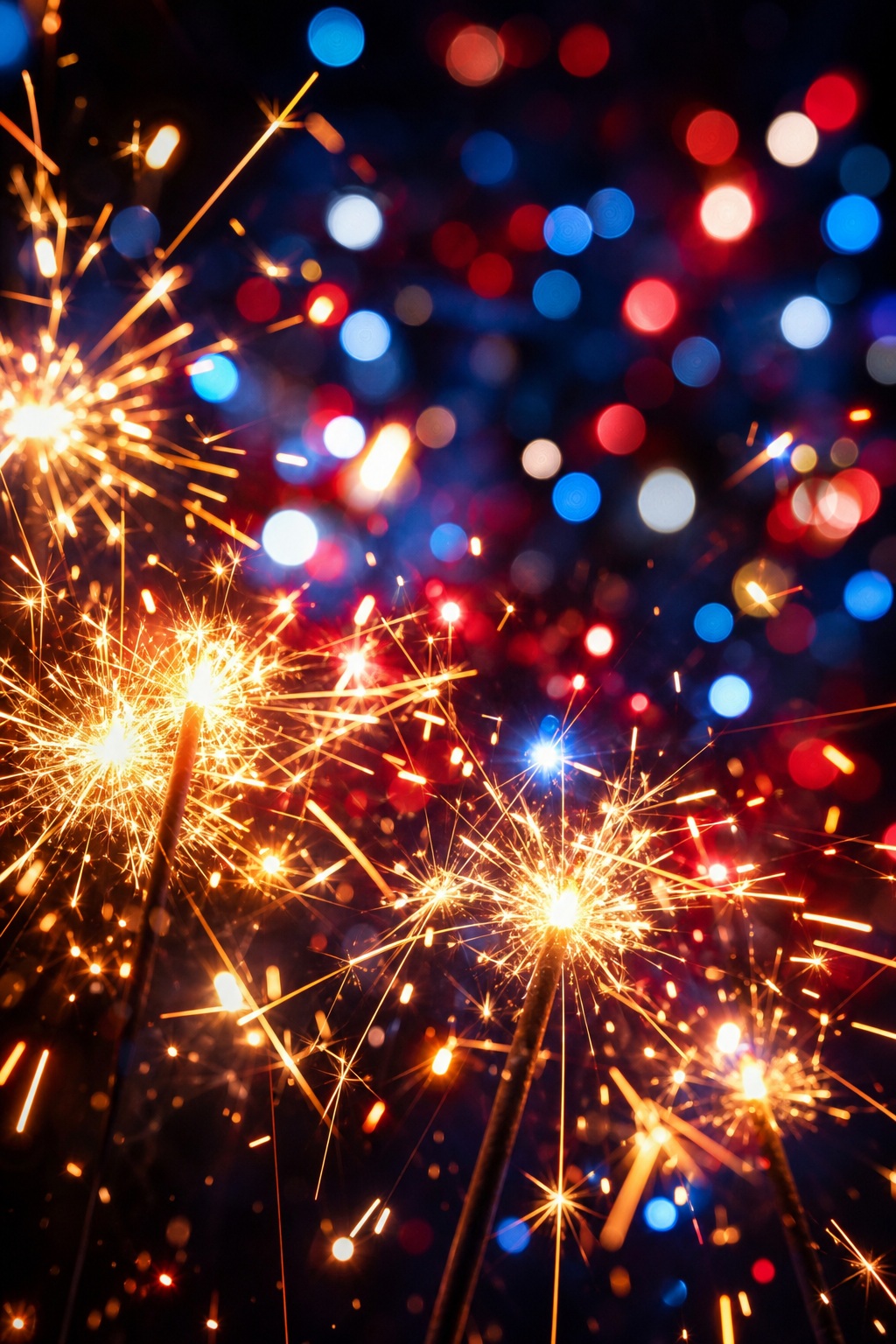 Preview for Fourth Of July Sparklers Bokeh Background
