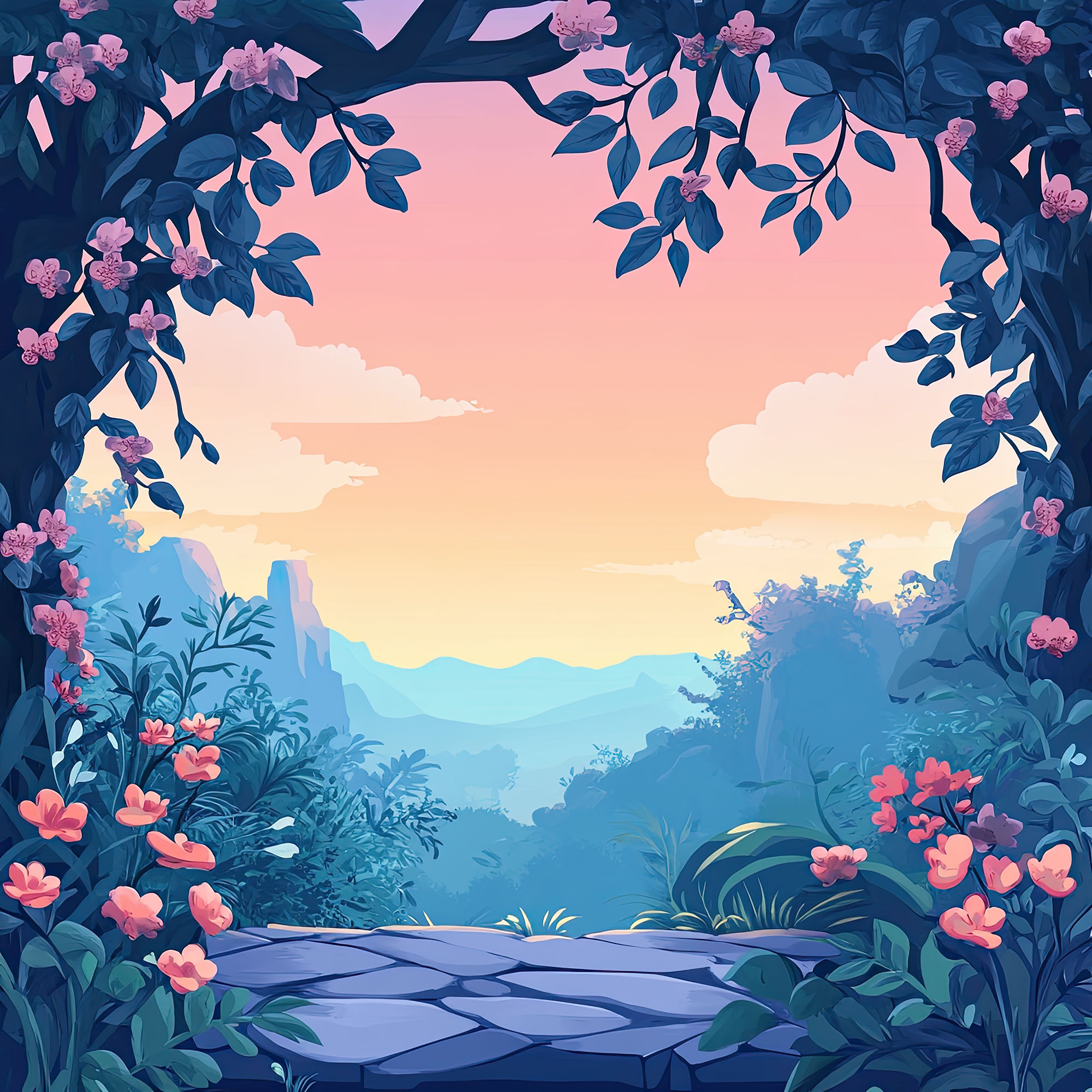 Preview for Serene-landscape-archway-nature-backdrop-background-74a27