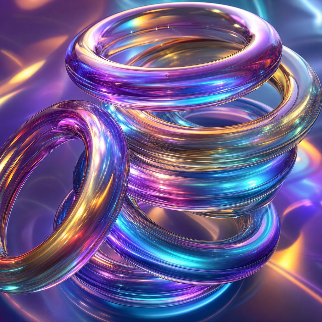 Preview for Iridescent 3d Rings Background