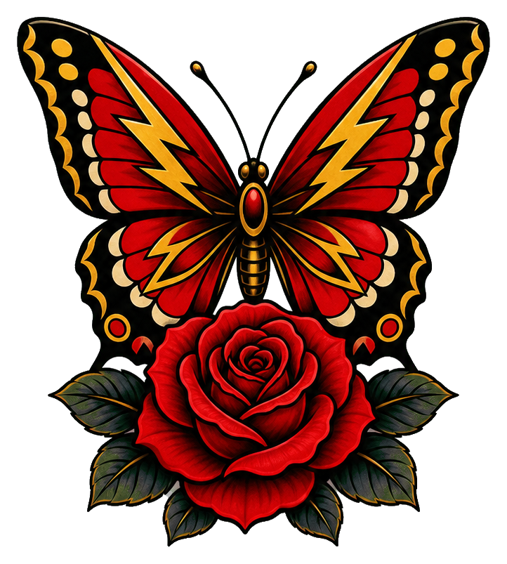 Preview for Red Rose Butterfly Sticker