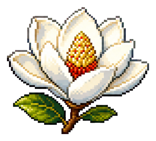 Preview for Pixel Art White Magnolia Sticker