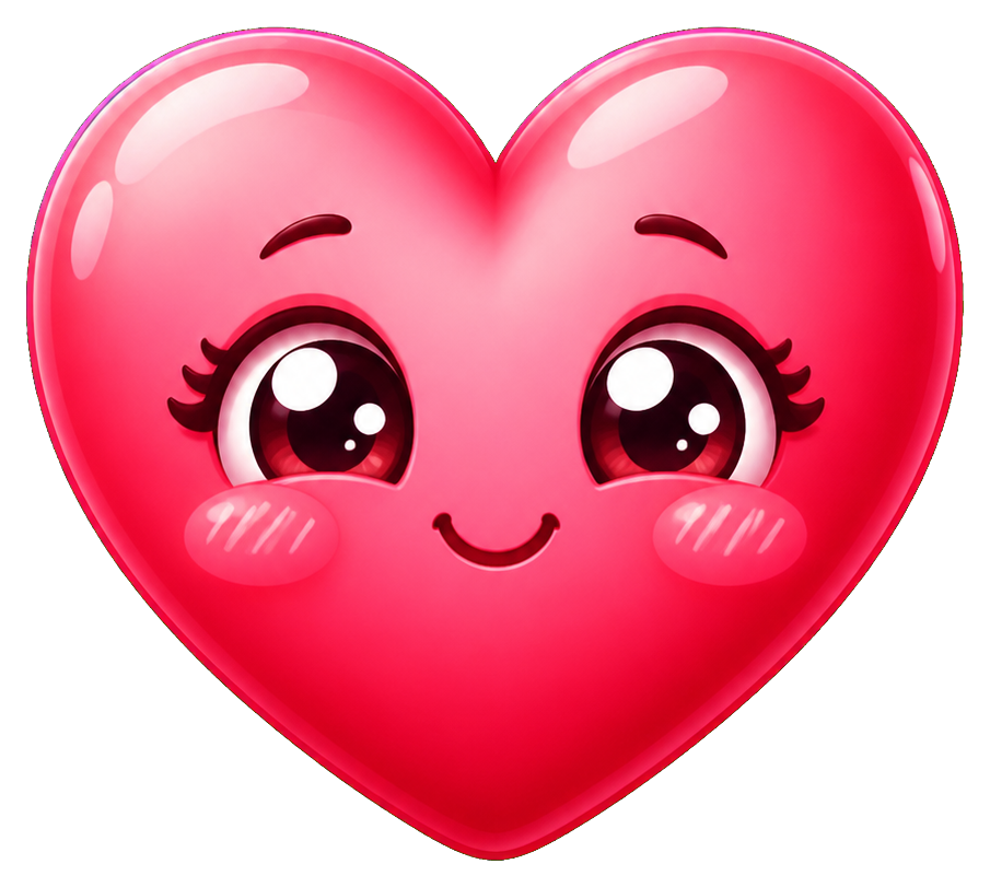 Preview for Blushing Heart Face Sticker