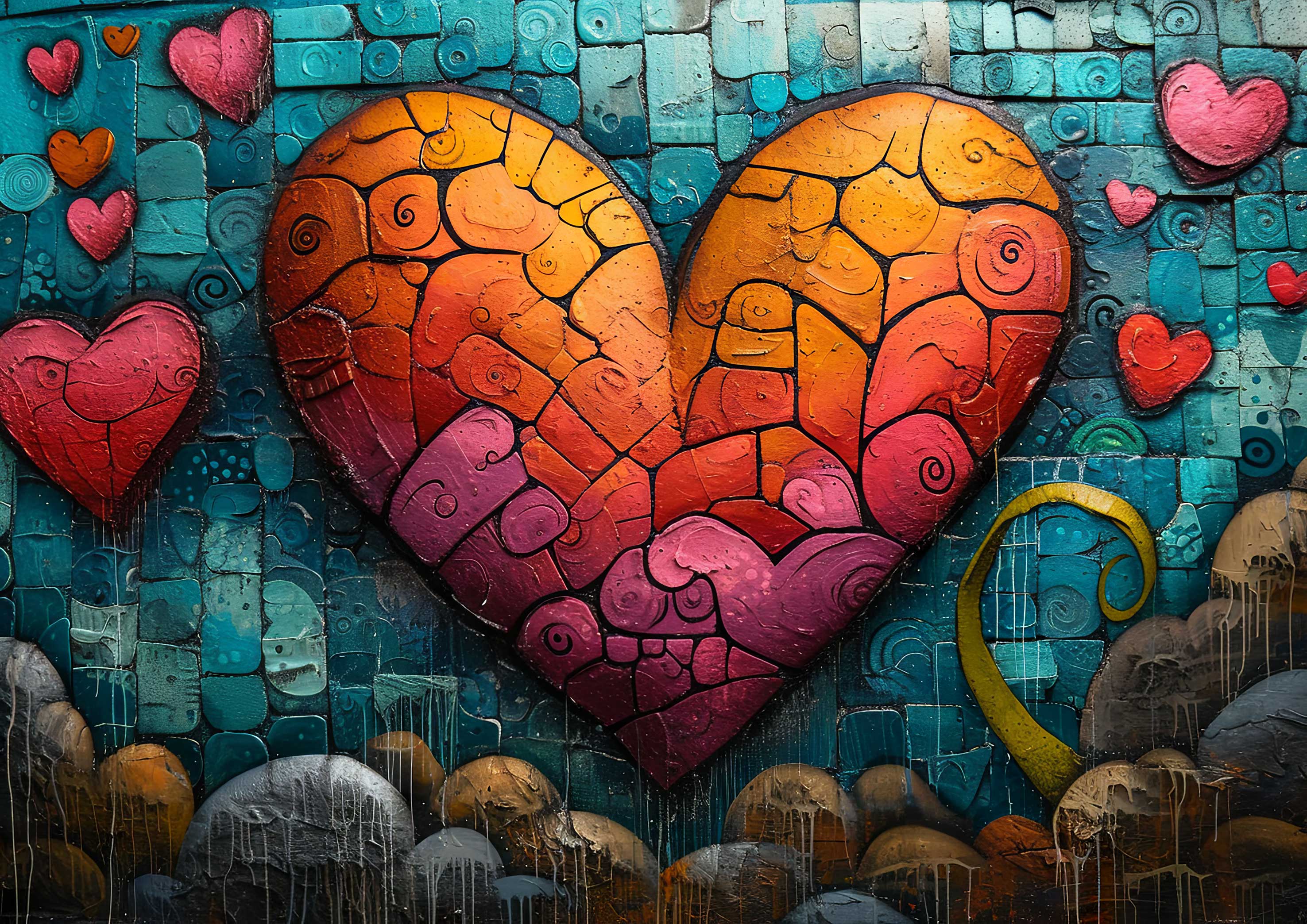 Preview for Vibrant-heart-art-mosaic-love-background-32abb