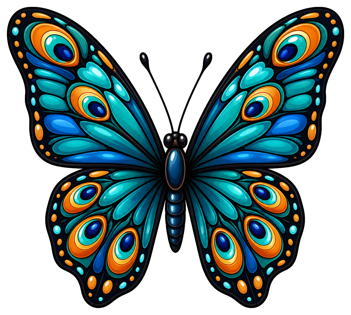 Preview for Peacock Teal Spots Butterfly Sticker