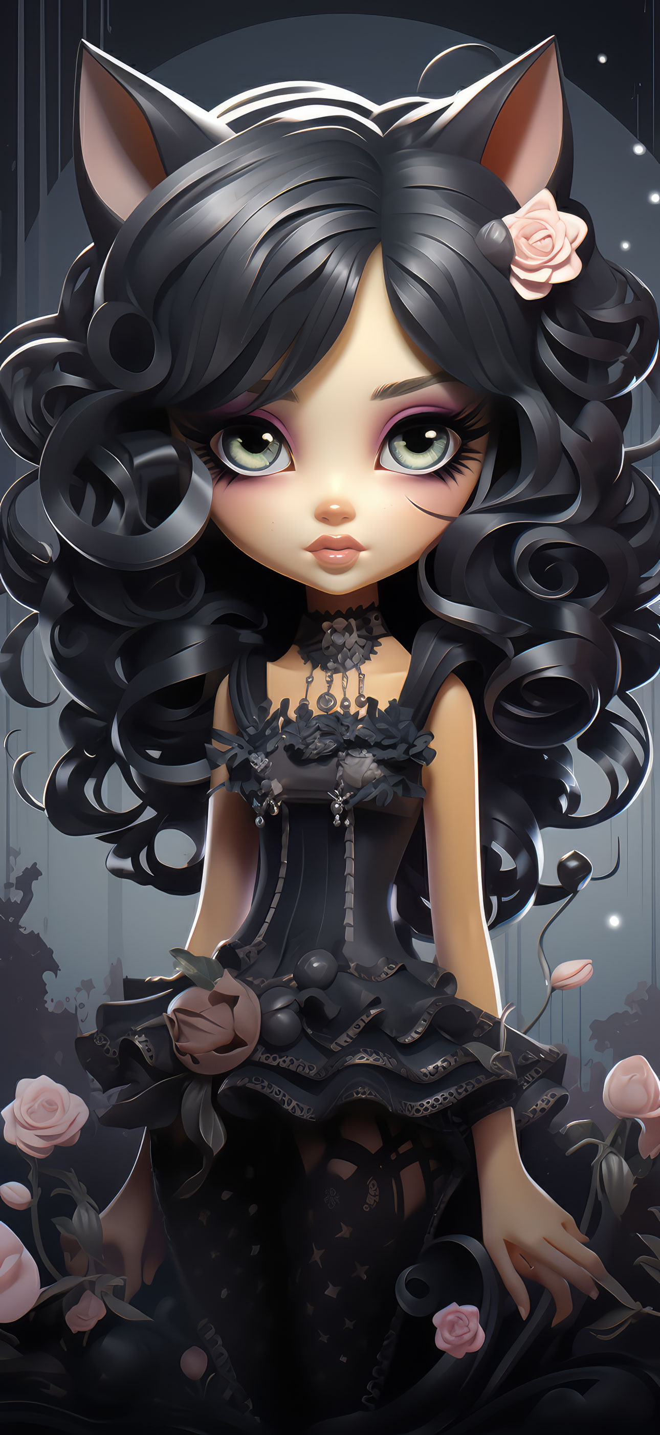 Preview for Gothic-cartoon-character-halloween-phone-background-b90f3
