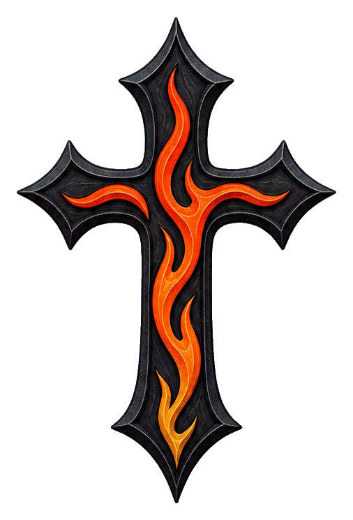 Preview for Flame Inlay Cross Sticker