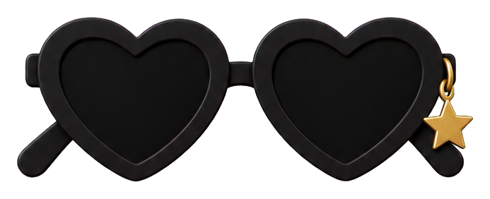 Preview for Black Heart Sunglasses Sticker