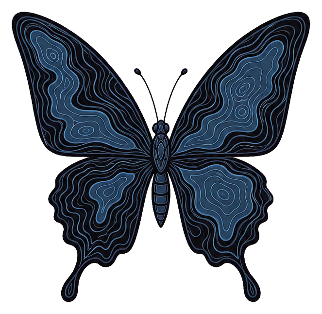 Preview for Topographic Line Butterfly Sticker