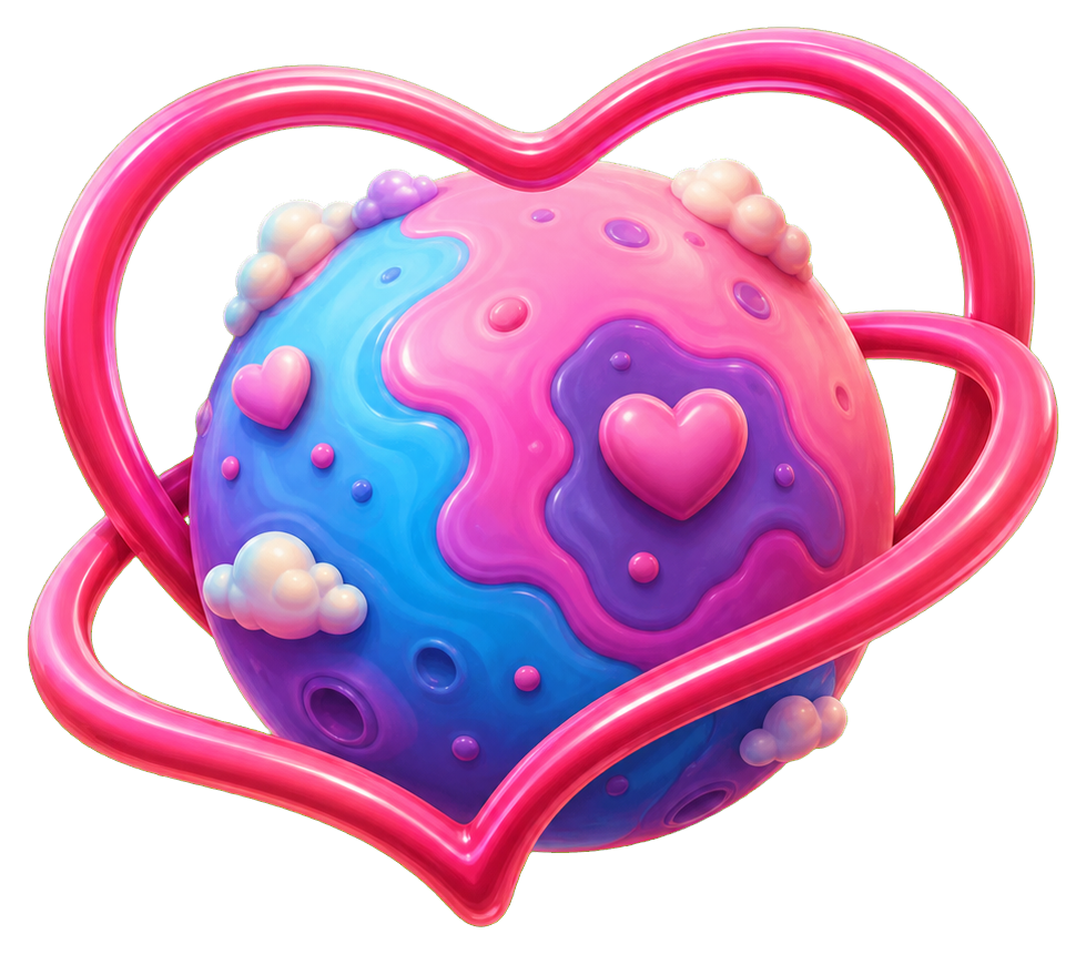 Preview for Heart Planet Sticker