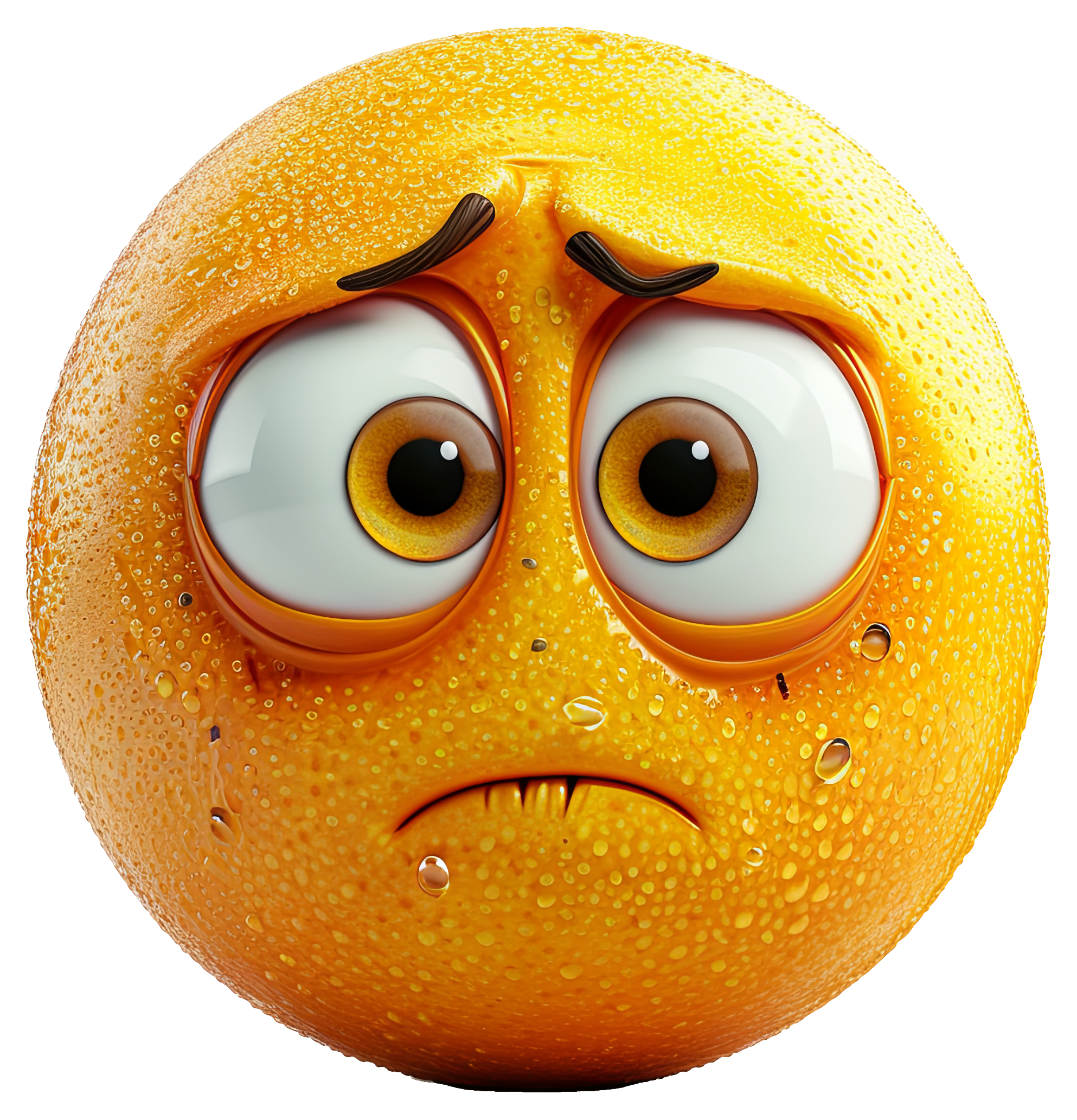Preview for Sad-orange-emoji-3d-emoji-sticker-e1409