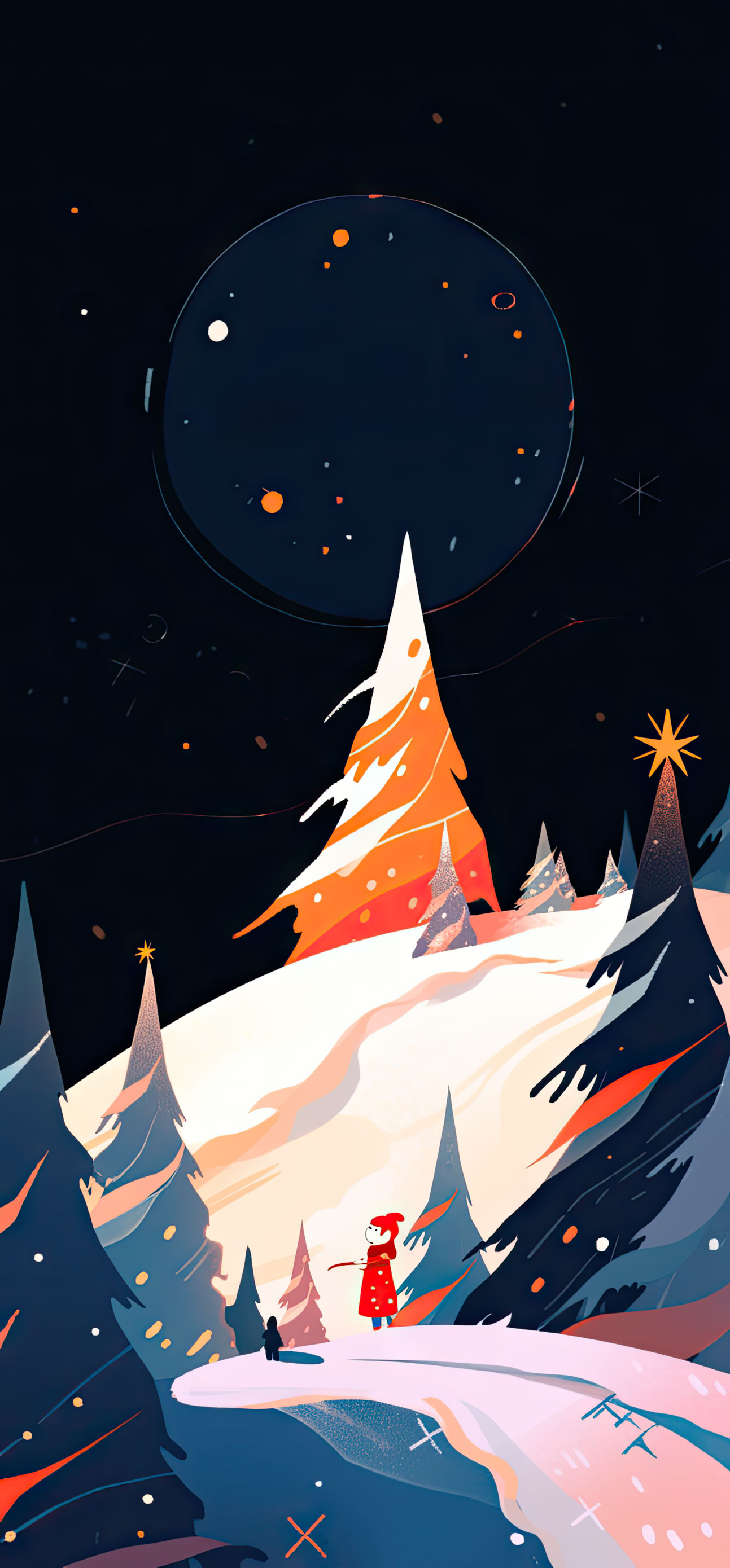 Preview for Winter-landscape-illustration-christmas-phone-background-95f49