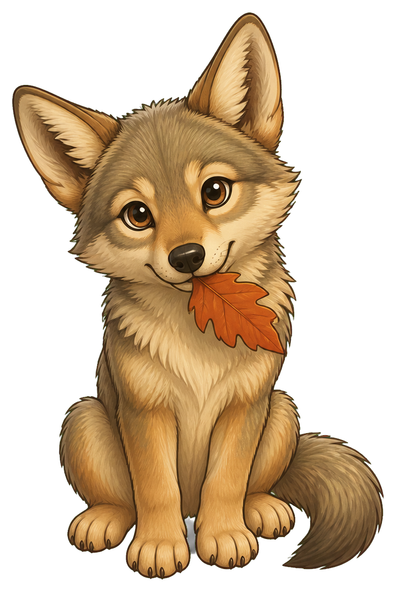 Preview for Coyote With Leaf Sticker