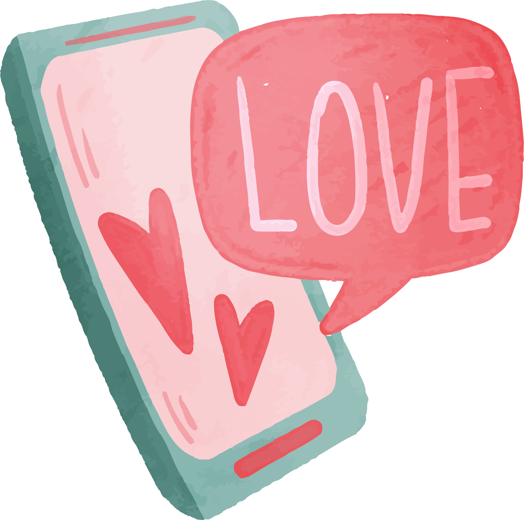 Preview for Love-message-mobile-illustration-valentines-day-sticker-86413