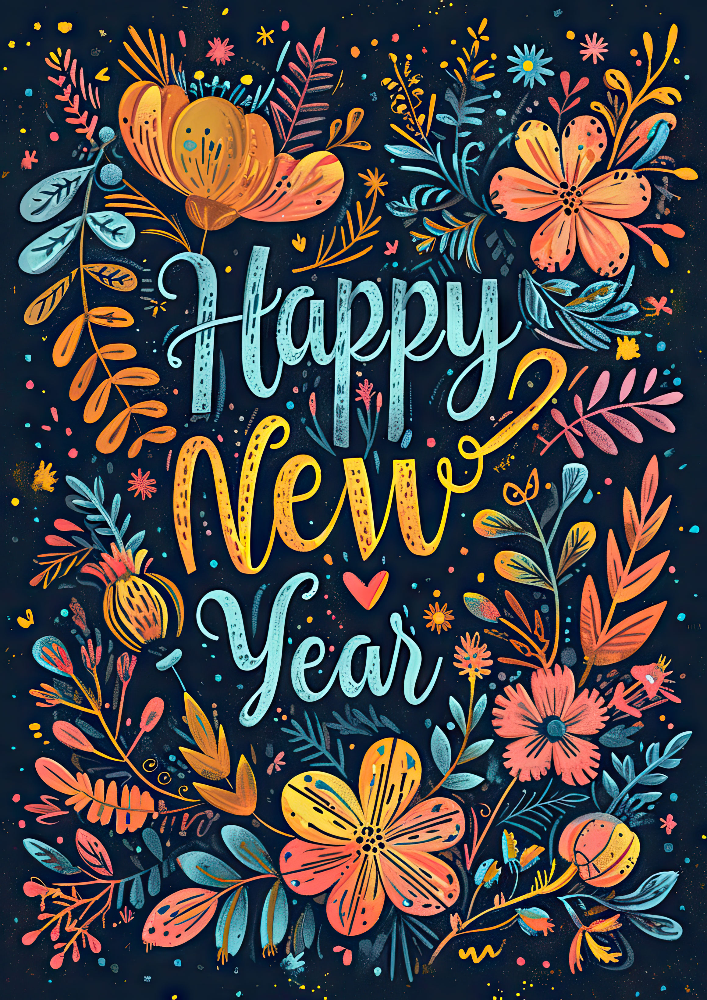 Preview for Happy-new-year-floral-design-background-754c0