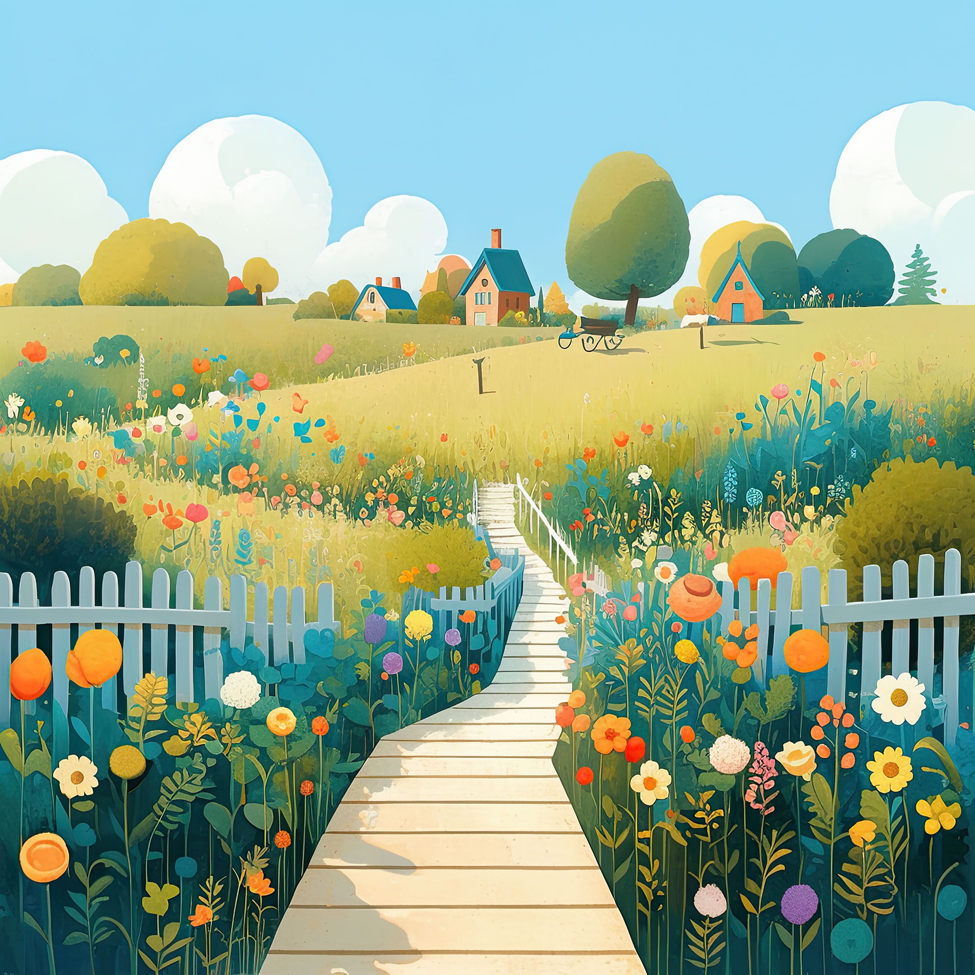 Preview for Serene-garden-pathway-nature-backdrop-background-13fbd