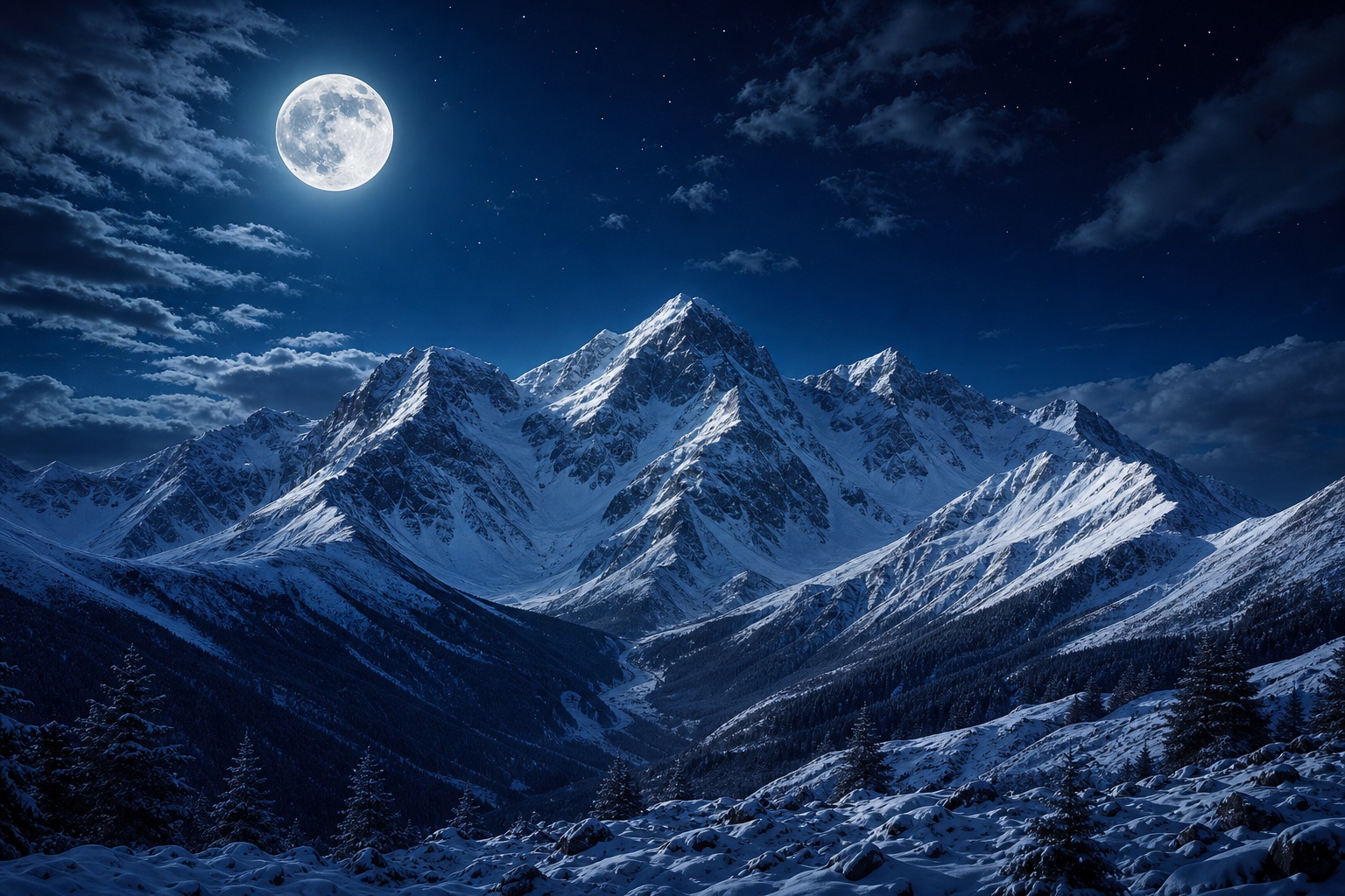 Preview for Moonlit Mountain Background