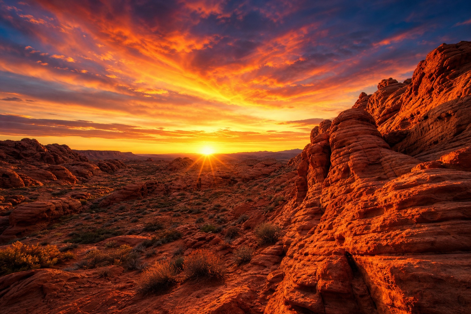 Preview for Red Rock Sunset Desert Background